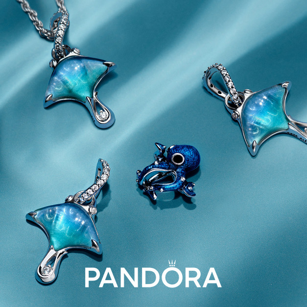 Pandora manta rája és kék polip charm
