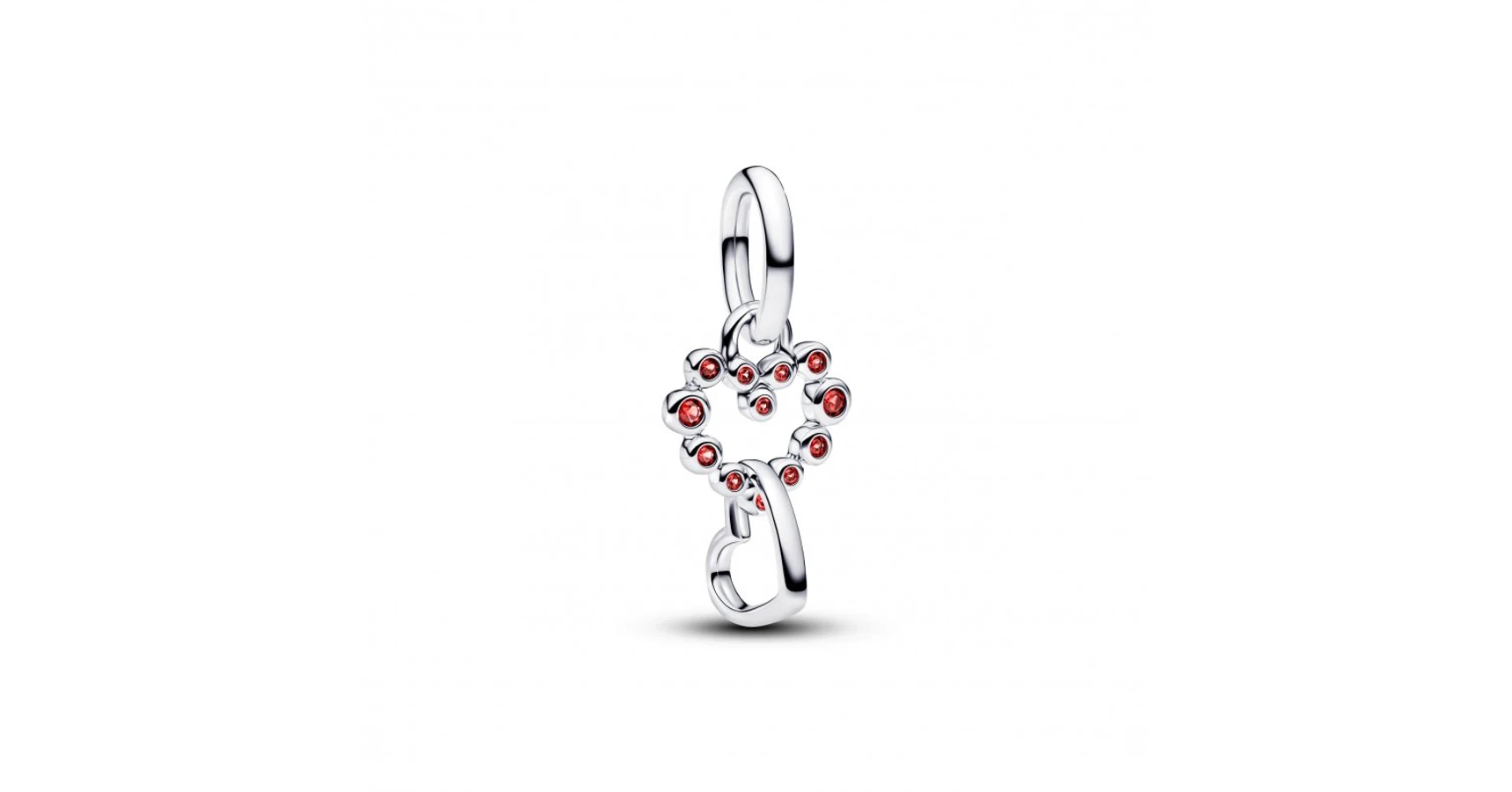 Pandora - Összefonódó szívek és vörös kövek függő charm - 794435C01, 14 ...