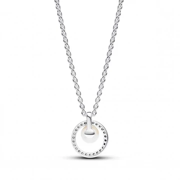 Pandora  - Kezelt édesvízi tenyésztett gyöngy és pavé collier nyaklánc - 393165C01