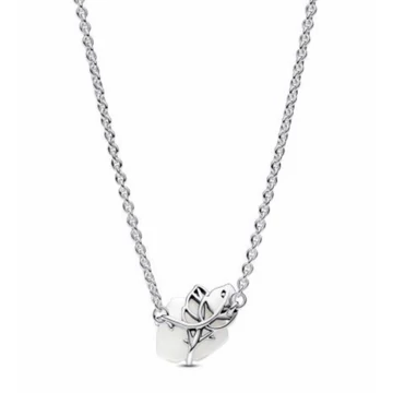 Pandora  - Fehér virágzó rózsa collier nyaklánc - 393206C01