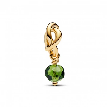Pandora  - Fazettált tavaszzöld örökkévalóság kör függő charm - 763462C08