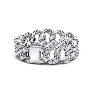 Pandora  - Pavé kubai láncos gyűrű - 193557C01