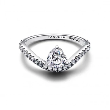 Pandora  - Hullámzó pavé szív gyűrű - 193661C01