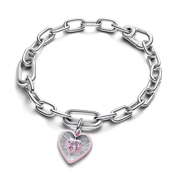 Pandora  - Sugárzó rózsaszín szív medál charm - 794409C01