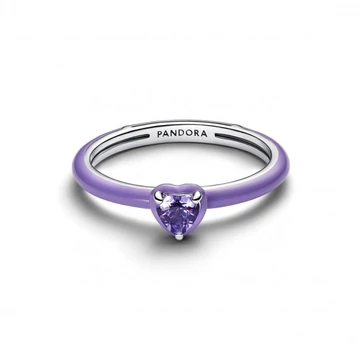 Pandora  - Lila csakra szív gyűrű - 193088C04