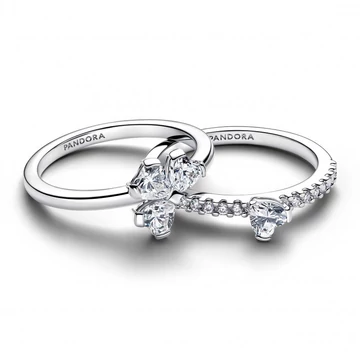 Pandora  - Szikrázó szerencsehozó lóhere szétválasztható gyűrű - 194507C01