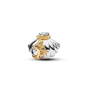 Pandora  - Disney hercegnők Ariel kagylója laboratóriumban növesztett gyémánt kéttónusú charm - 764403C01