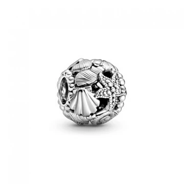 Pandora  - Áttört tengeri csillag, kagyló és szív charm - 798950C00