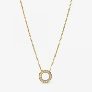 Pandora  - Pandora logó pavé karika collier nyaklánc - 367436C01
