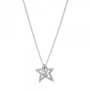 Pandora  - Pavé aszimmetrikus csillag collier nyaklánc - 390020C01