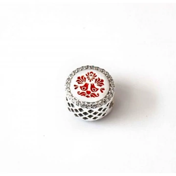 Pandora  - Magyarországi népi motívumos ezüst charm - 792016CZ_E010