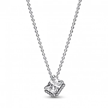 Pandora  - Négyszögletes szikrázó glória collier nyaklánc - 392388C01