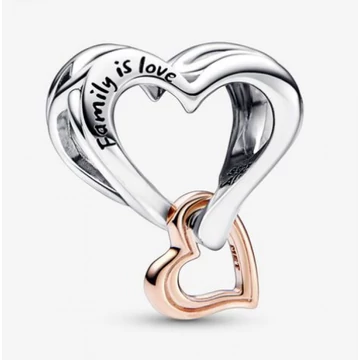 Pandora  - Kéttónusú áttört végtelenjel szív charm - 782642C00