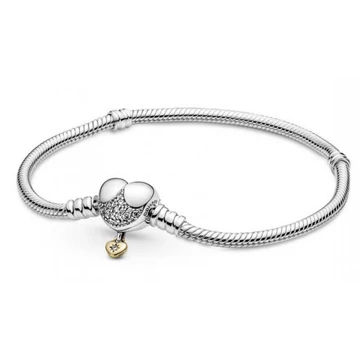 Pandora  - Disney Hercegnős Pandora Moments szívkapcsos kígyólánc karkötő - 569563C01