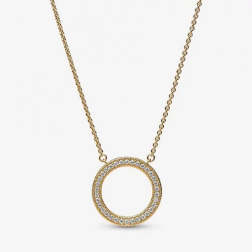 Pandora  - Signature Pavé és szívek karika medálos nyaklánc - 362735C01