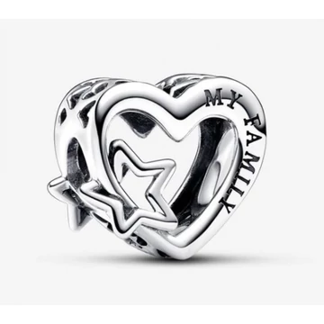 Pandora  - Áttört családi szív és csillag charm - 792829C00