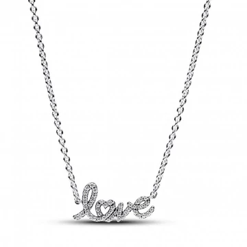Pandora  - Szikrázó írott betűs love felirat collier nyaklánc - 393076C01