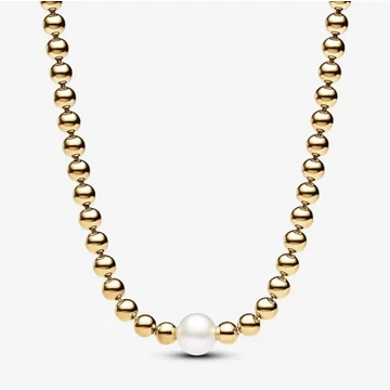 Pandora  - Kezelt édesvízi tenyésztett gyöngy és fémgyöngyök collier nyaklánc - 363176C01