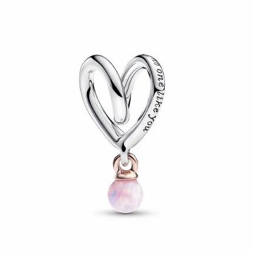 Pandora  - Kéttónusú körülölelő szív charm - 783242C01