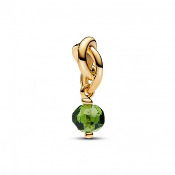 Pandora  - Fazettált tavaszzöld örökkévalóság kör függő charm - 763462C08