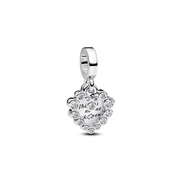 Pandora  - Szikrázó szív dupla függő charm - 793765C01