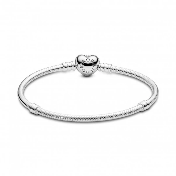 Pandora  - Moments ezüst karkötő pavé szív zárral - 590727CZ-16