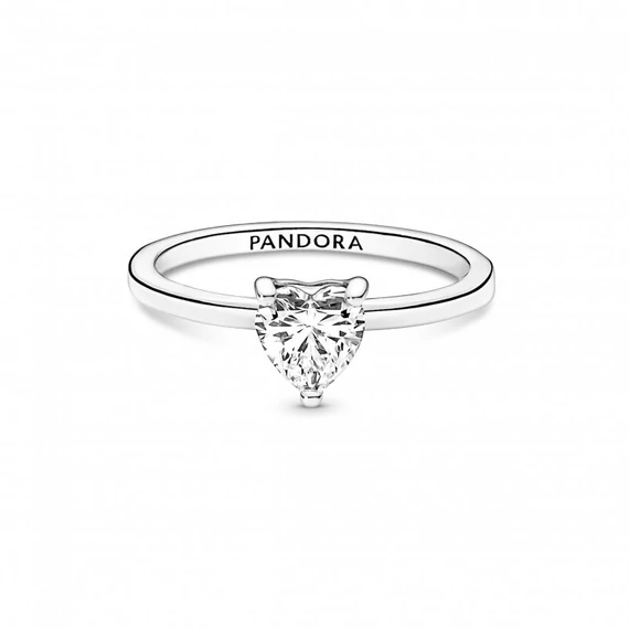 Pandora  - Szikrázó szív szoliter gyűrű - 191165C01-56