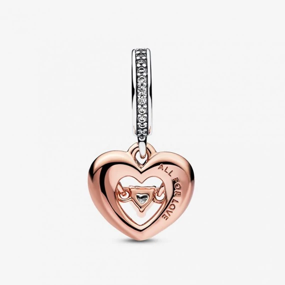 Pandora  - Kéttónusú sugárzó szív függő charm - 782450C01