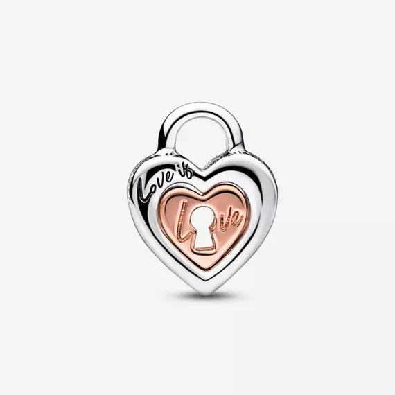 Pandora  - Kéttónusú lakat megosztható szív charm - 782505C00