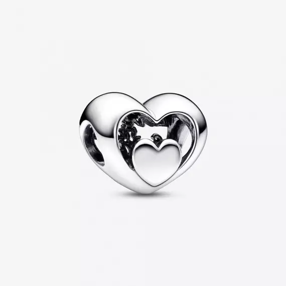 Pandora  - Áttört szív és felirat charm - 792512C00