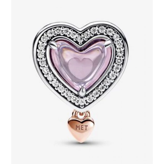 Pandora  - Kéttónusú áttört anya és szív charm - 782653C01