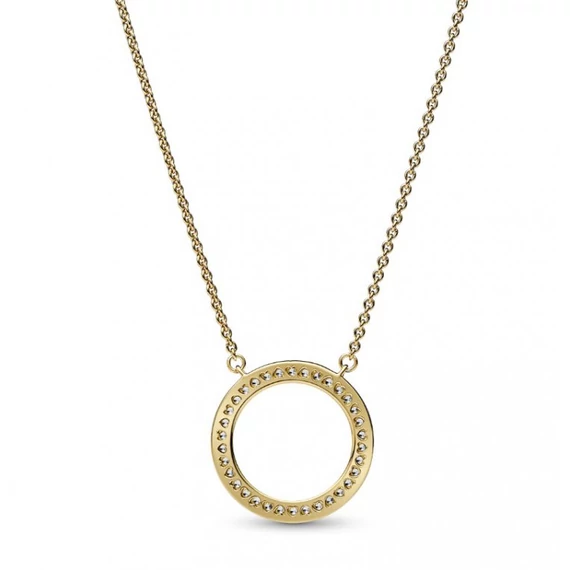 Pandora  - Signature Pavé és szívek karika medálos nyaklánc - 362735C01-45