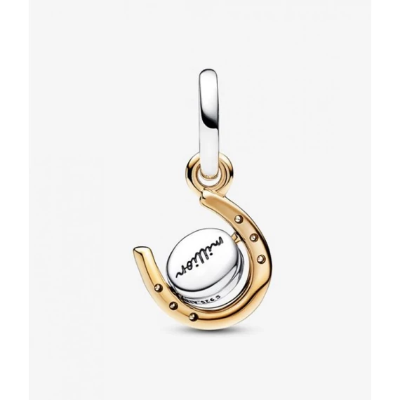 Pandora  - Kéttónusú forgó lemezes szerencsepatkó függő charm - 762713C01