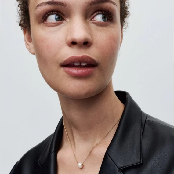 Pandora  - Kezelt édesvízi tenyésztett gyöngyös collier nyaklánc - 363167C01-45