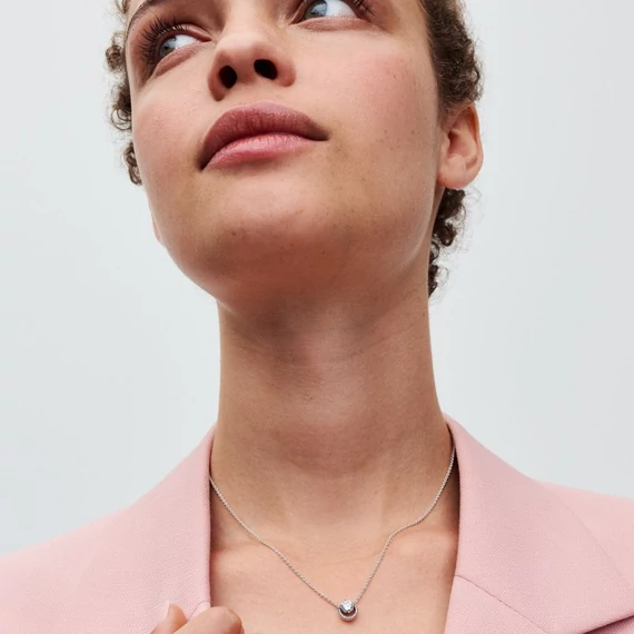 Pandora  - Szikrázó kerek glória medálos collier nyaklánc - 391174C01-45