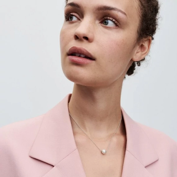 Pandora  - Kezelt édesvízi tenyésztett gyöngyös collier nyaklánc - 393167C01-45