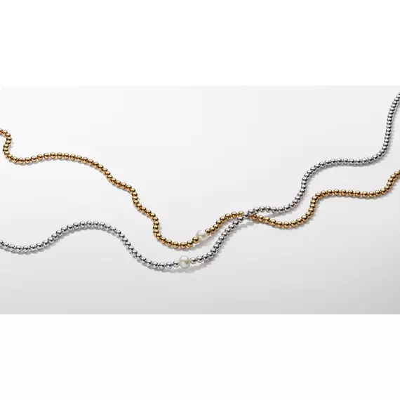 Pandora  - Kezelt édesvízi tenyésztett gyöngy és fémgyöngyök collier nyaklánc - 393176C01-45