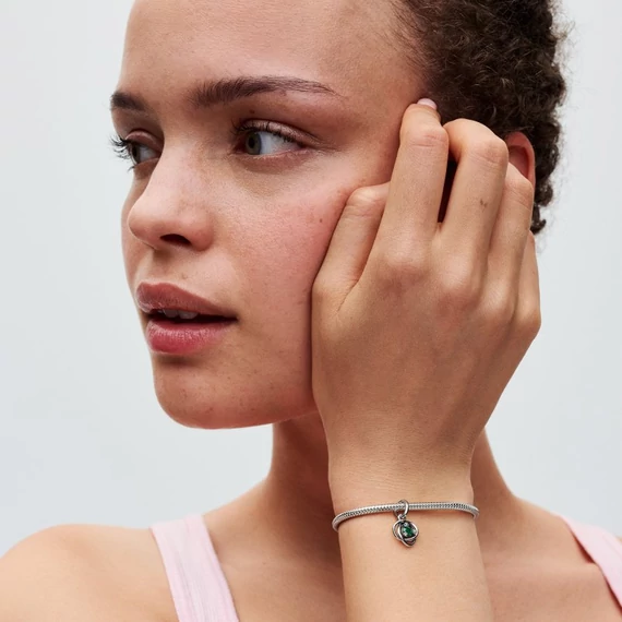Pandora  - Zöld örökkévalóság kör függő charm - 793125C05