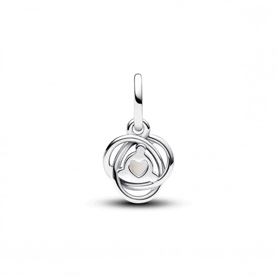 Pandora  - Fehér örökkévalóság kör függő charm - 793125C06