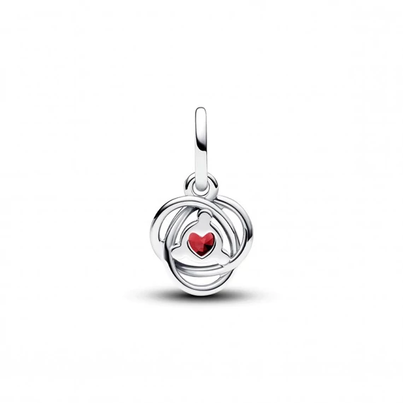 Pandora  - Piros örökkévalóság kör függő charm - 793125C07