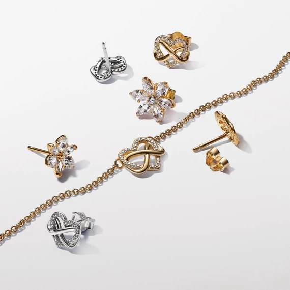 Pandora  - Szikrázó végtelenjel szív collier nyaklánc - 362666C01-50