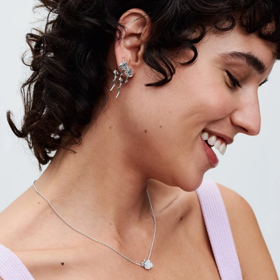 Pandora  - Fehér virágzó rózsa collier nyaklánc - 393206C01-45