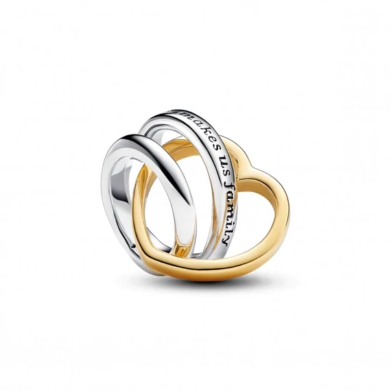 Pandora  - Kéttónusú mostohaanya összefonódó szívek charm - 763244C00