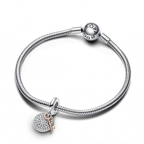 Pandora  - Kéttónusú kulcs a boldogsághoz dupla függő charm - 783236C01