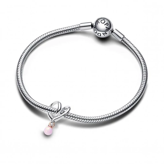 Pandora  - Kéttónusú körülölelő szív charm - 783242C01