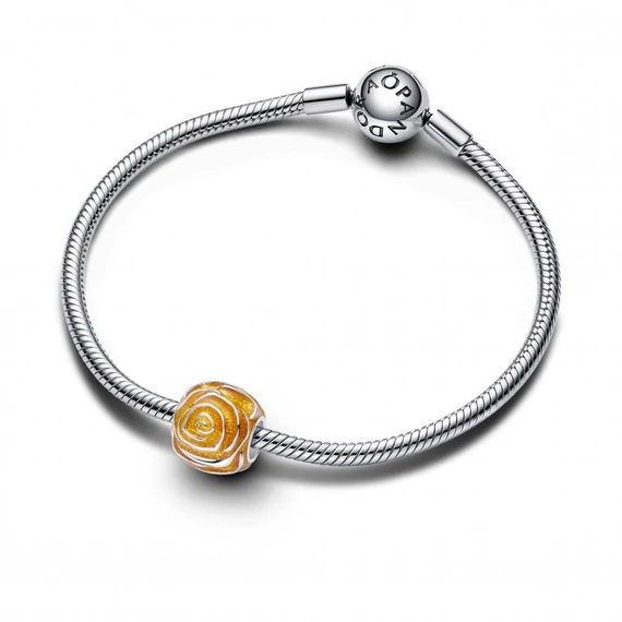 Pandora  - Sárga virágzó rózsa charm - 793212C02