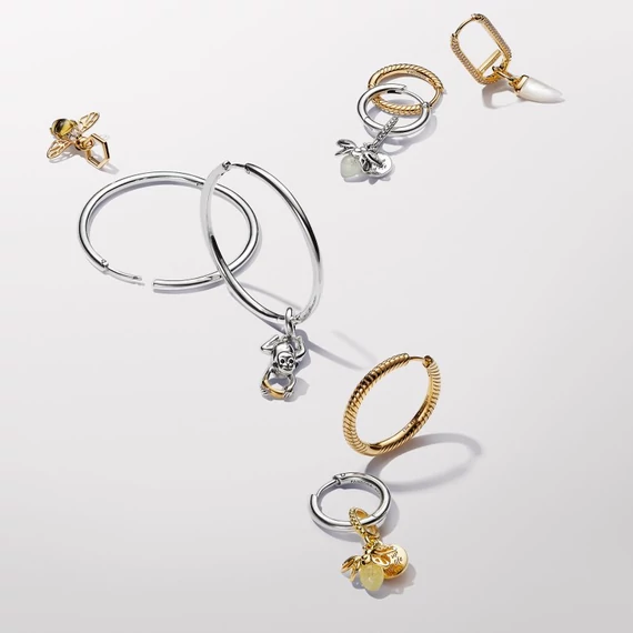 Pandora  - Moments 40 mm-es charm karika-fülbevaló - 293336C00
