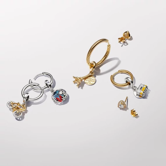 Pandora  - Moments 18 mm-es charm karika-fülbevaló - 293355C00