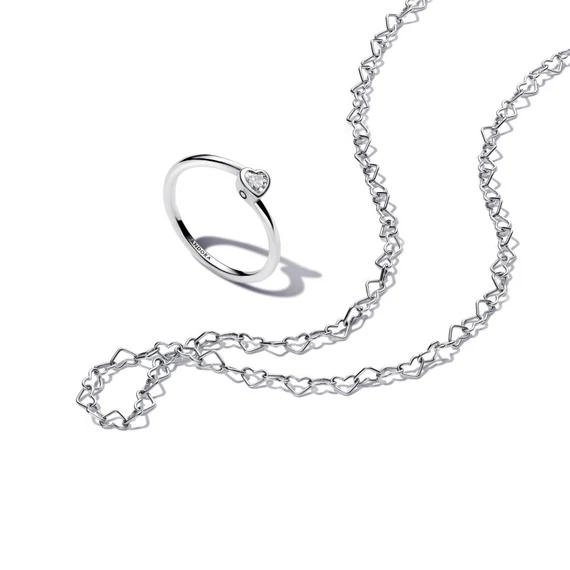 Pandora  - Összefonódó szívek collier nyaklánc - 393334C00-45