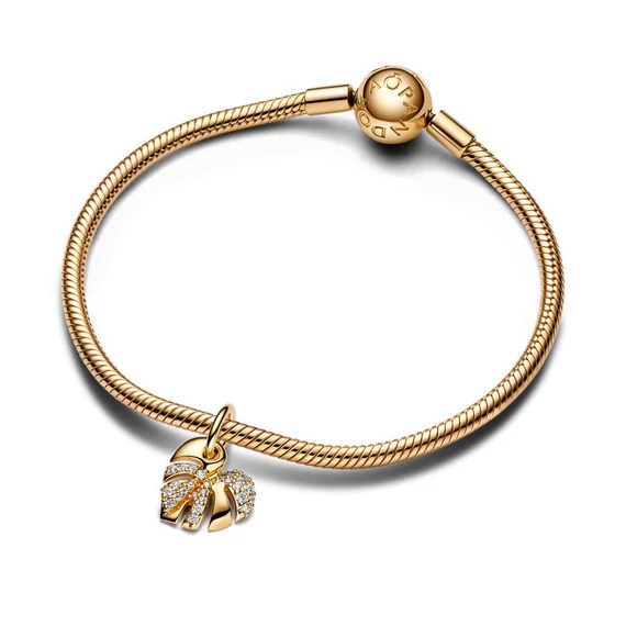 Pandora  - Szikrázó könnyezőpálma-levél függő charm - 763349C01